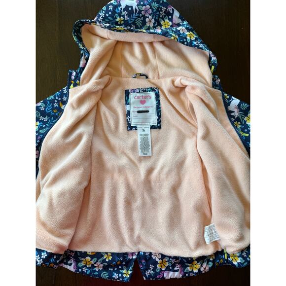 Carter's Lightweight Floral Unicorn Jacket Size 3T - Picture 3 of 6